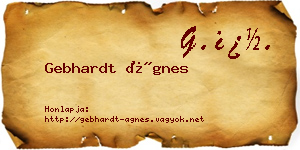 Gebhardt Ágnes névjegykártya